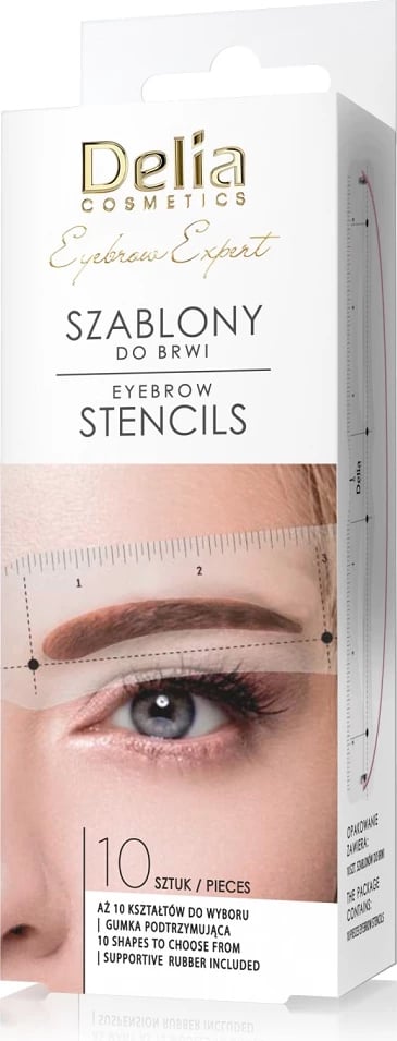 Template për vetulla Delia Eyebrow Expert Templates për femra 10 copë
