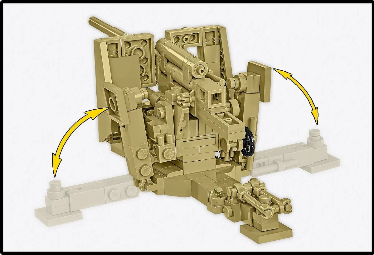 set kockash ndërtimi COBI Sd.Kfz.8 Towing 8.8 cm Flak 36 3143, 975 elemente, shkallë 1:35, 2 figura, ngjyrë rërë