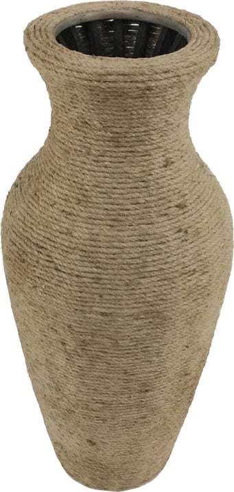 Vazo dekorative prej litari, ngjyrë natyrale, 24x24x54 cm