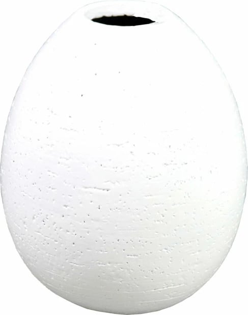 Vazo dekorative OVALADO.2, polirezine, e bardhë, 17x17x20cm