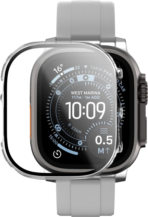 Mbrojtës ekrani xhami me mbështjellës, AmazingThing Radix FullGuard, për Apple Watch Ultra 3 49mm, transparent