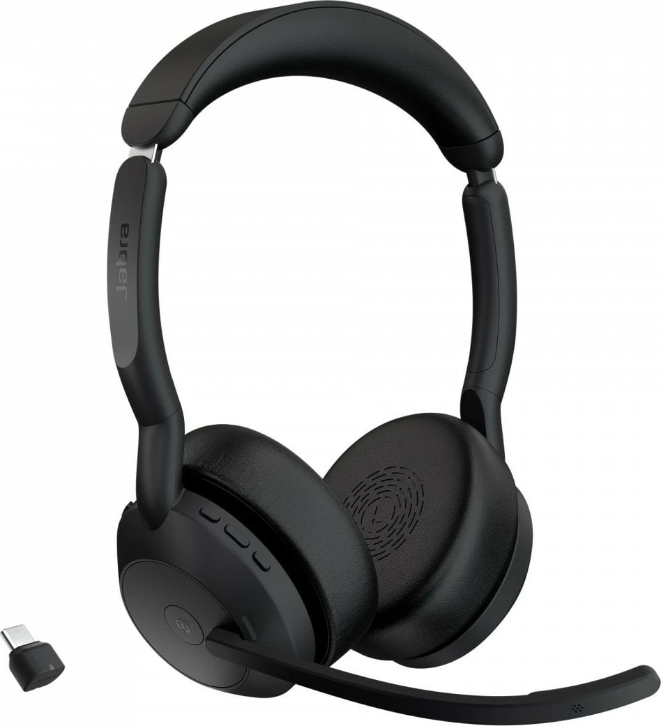 Kufje Jabra Evolve2 55 Link380c MS, Stereo, Bluetooth, USB-C, e zezë