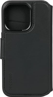 Mbështjellës Decoded Detachable Wallet për iPhone 15 Plus, me MagSafe, Lëkurë, Zi