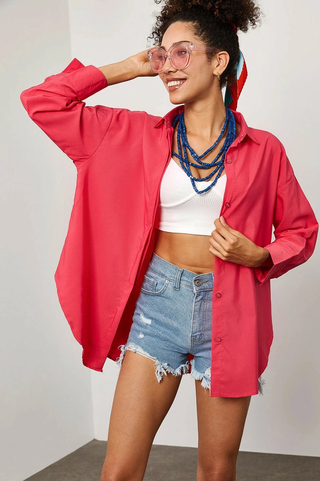 Këmishë femrash Jumeon, X0651, ngjyrë fuchsia