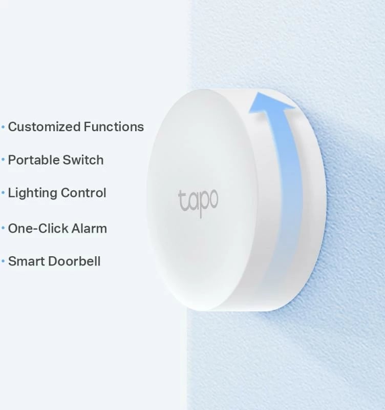 Buton smart TP-Link Tapo S200B, kontroll skenash dhe pajisjesh Tapo, pa tel, i bardhë