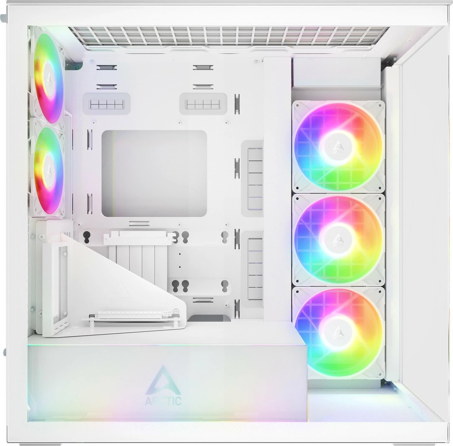 Kasë ARCTIC Xtender, Midi Tower, xham i temperuar, RGB, e bardhë