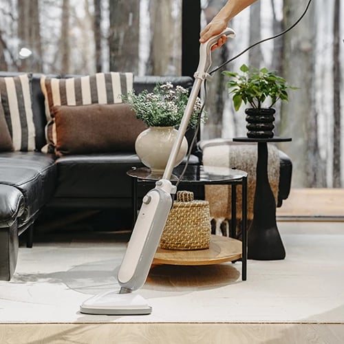 Mop me avull, Adler, AD 7057, 1300W, depozitë uji 380ml, kabëll 4.75m, i bardhë/gri