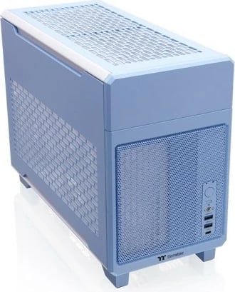 Kasë, Thermaltake, TR100 Mini, Mini-ITX Mini Tower, USB-C, pa PSU, GPU deri 360 mm, blu (Hydrangea Blue)