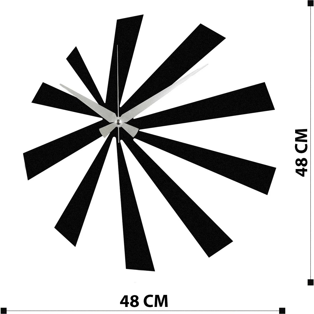 Orë muri dekorative prej metali, Wallity Enzoclock - S024, e zezë, 48x48cm