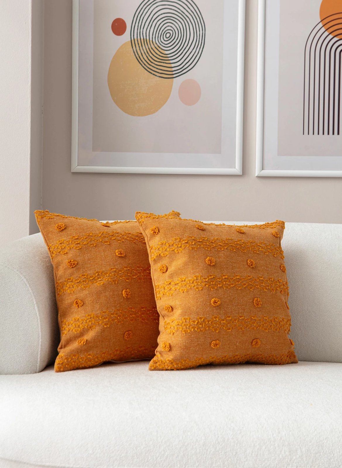 Set mbulesash jastëku (2 copë), Evila Originals, Tuffet, portokalli v5