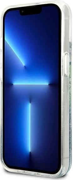 Mbështjellës Guess GUHCP13SLFLSN për iPhone 13 mini 5.4", Flower Liquid Glitter, Gjelbër
