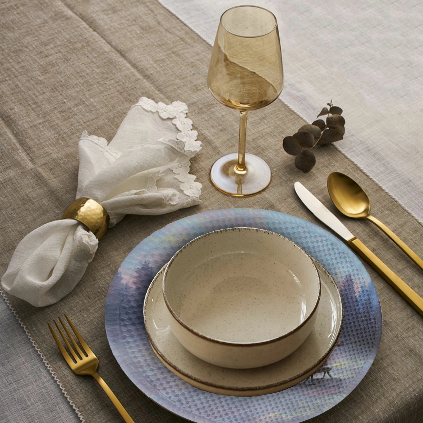 Set nënshtruesish tavoline Hermia Concept, shumëngjyrësh, 4 copë, 37cm