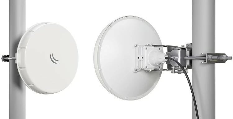 Pajisje wireless MikroTik Wire nRAY, 2000 Mbit/s, 1500 m, 55 dBm, AES, 24 V, e bardhë