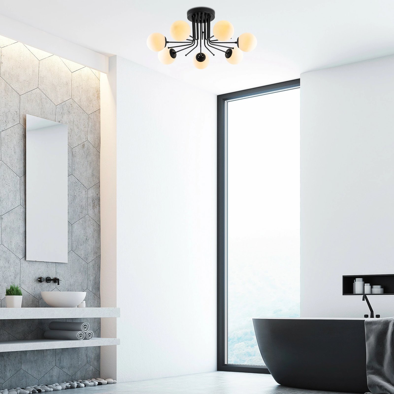 Llambë tavani Opviq, Daisy-147-AV, ngjyrë e zezë