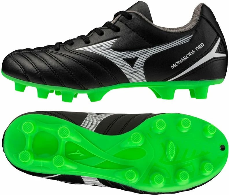 Atlete futbolli për fëmijë Mizuno, të zeza të gjelbra