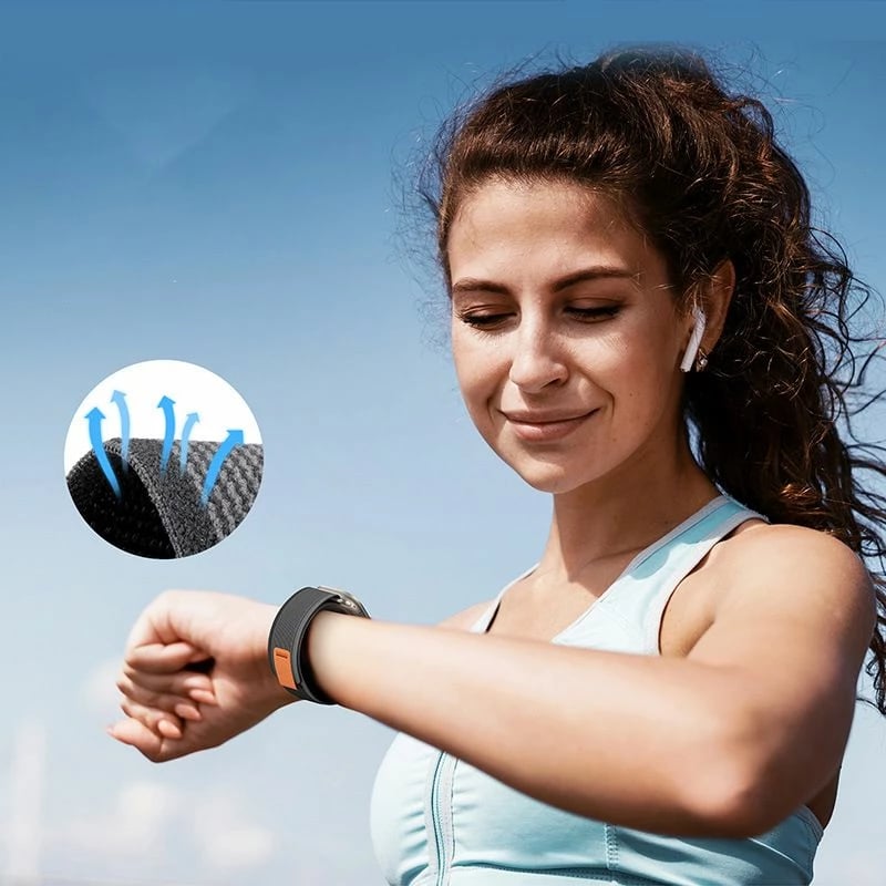 Rrip najloni për smartwatch Tech-Protect për Samsung Galaxy Watch 4/5/5 Pro/6/7/FE, zi me portokalli