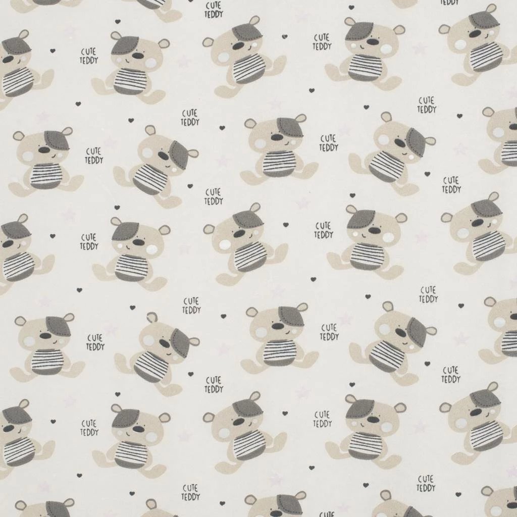 Dyshek shkumë bebe, New Baby, BASIC Teddy Bear, 120x60x5 cm, mbulesë e heqshme, bezhë