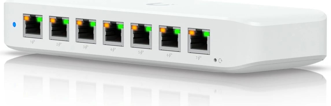 Switch Ubiquiti Ultra 60W, 8 porta, Gigabit, Managed, PoE, i bardhë