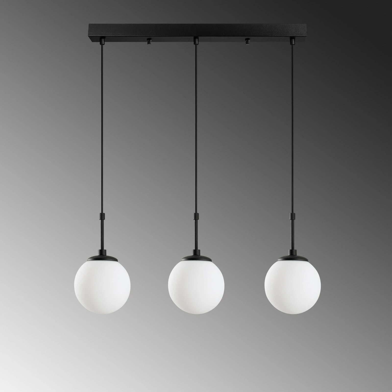 Llambë tavani Opviq Orbital, metalike, e zezë, 65x15x115cm