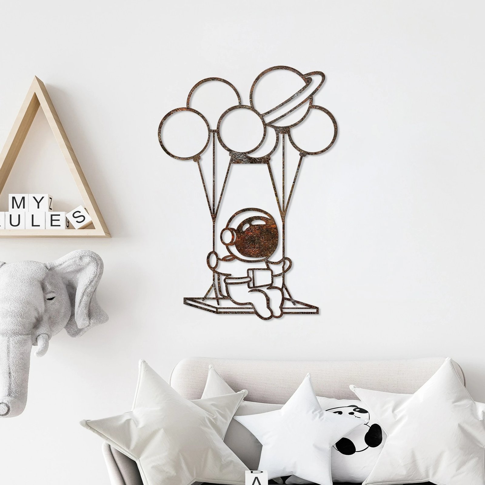 Aksesor dekorativ metalik për mur Wallity, Rusty Astro 1