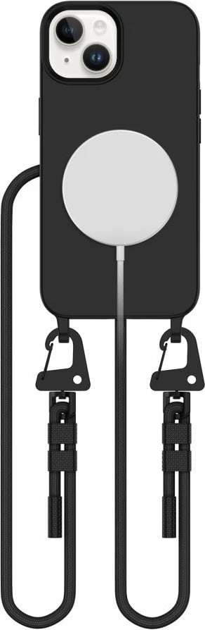 Mbështjellës Tech-Protect Magnecklace për iPhone 14/14 Plus, MagSafe, i zi, me litar