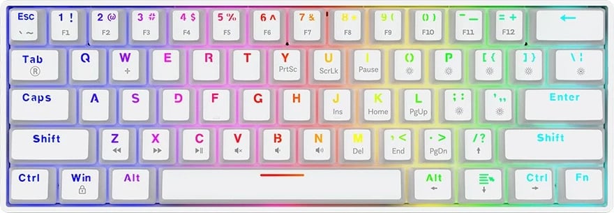 Tastierë mekanike Savio WHITEOUT X2 PEACH, 60%, RGB, Hot Swap, e bardhë