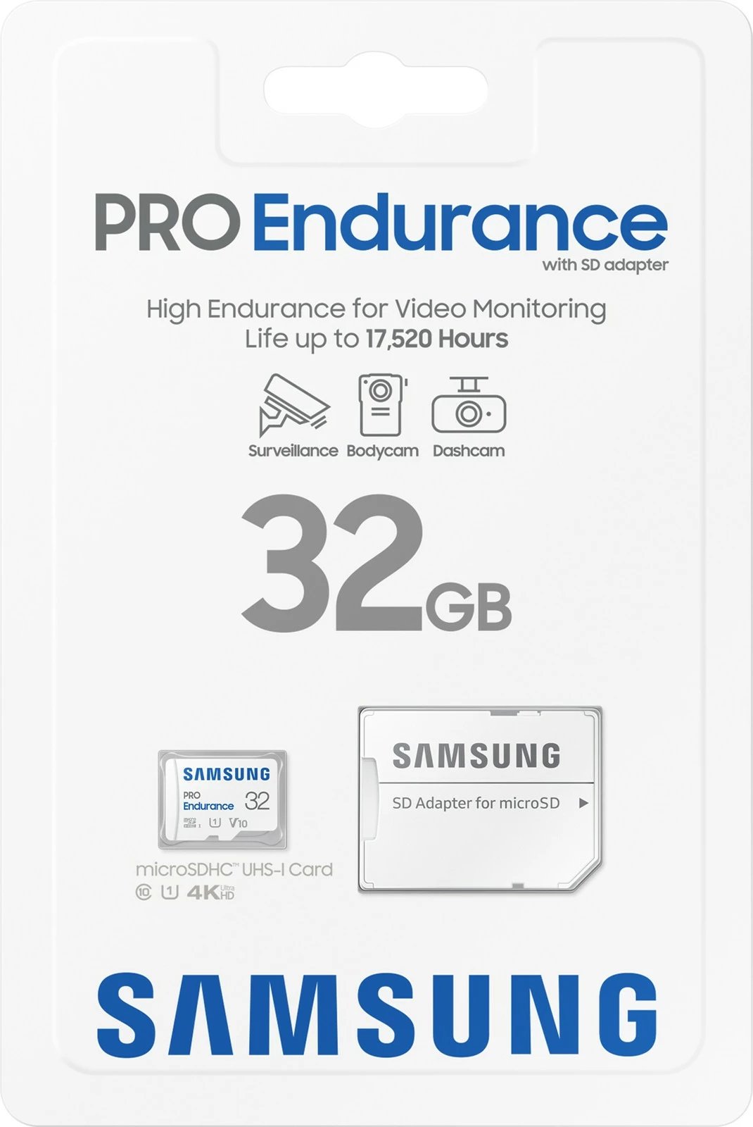 Kartelë memorie Samsung MB-MJ32K, 32 GB, MicroSDXC, Class 10, UHS-I, Bardhë