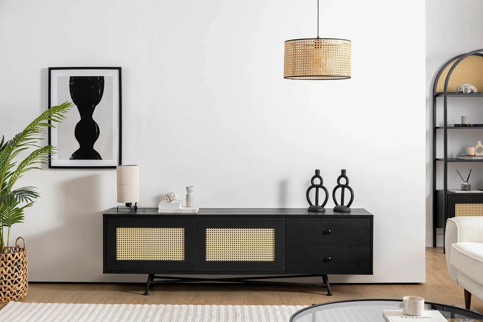 Komodë TV Skye Decor, Nala 180, e zezë