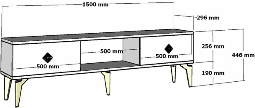 Komodë TV Skye Decor, ngjyrë antracit, argjend