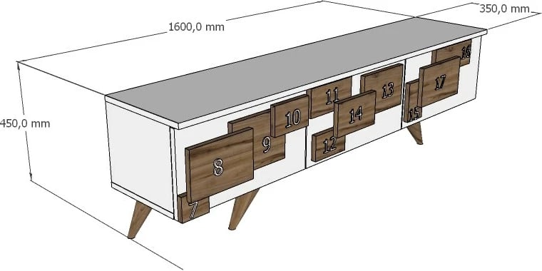 Komodë TV Hanah Home, 3 D, anthracite, walnut