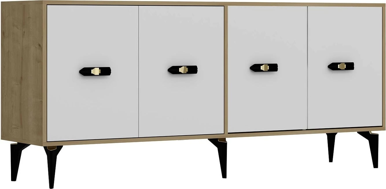 Konsol Skye Decor, ngjyrë lisi safir dhe e bardhë