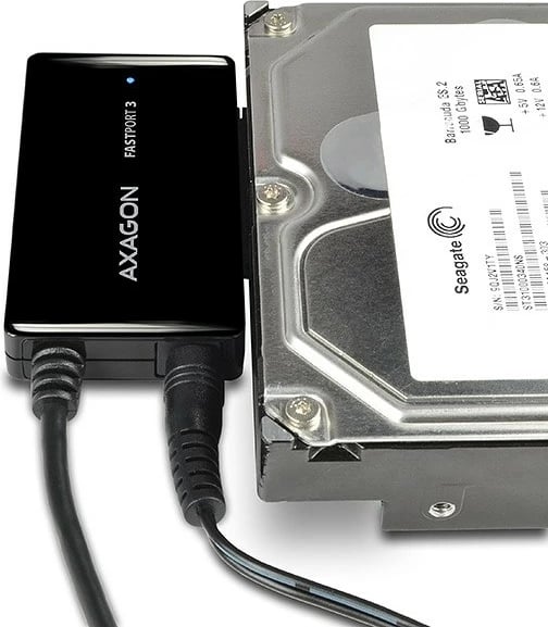 Adapter USB 3.0 në SATA AXAGON ADSA-FP3 FASTport3, për HDD/SSD 2.5", 3.5", 5.25", i zi, me furnizues rryme