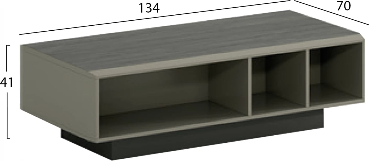 Tavolinë për mysafirë, seria Lux, ngjyrë mocha dhe hiri, 134x70x41 cm, FH2125