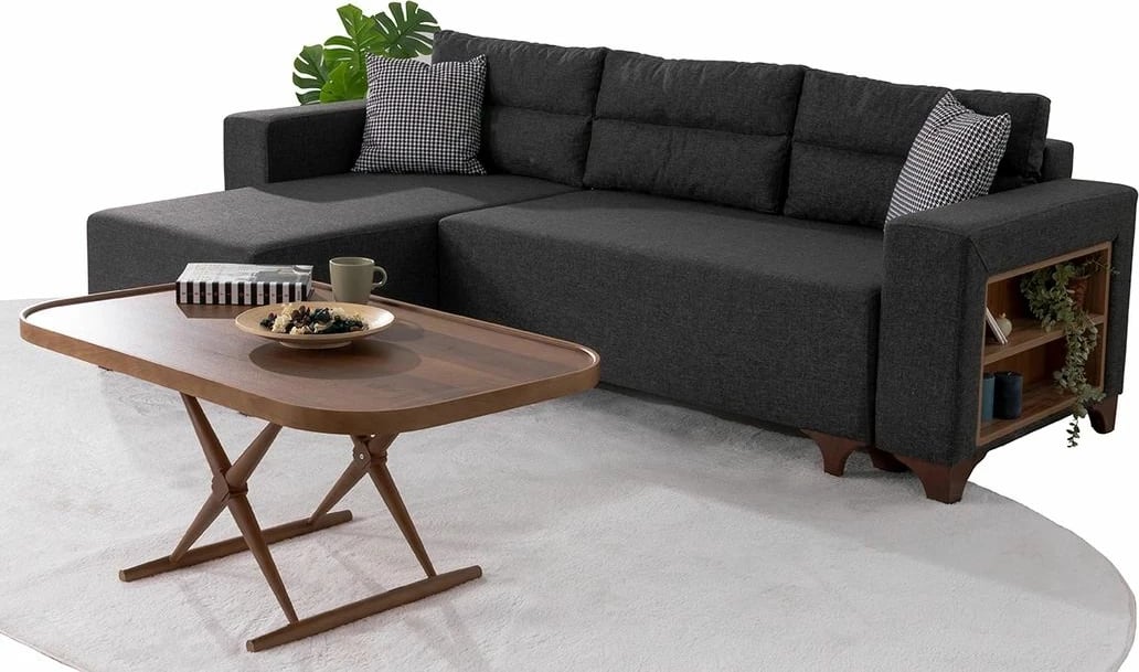 Kënd divan-krevat, ngjyrë antracit, Tloft Mini