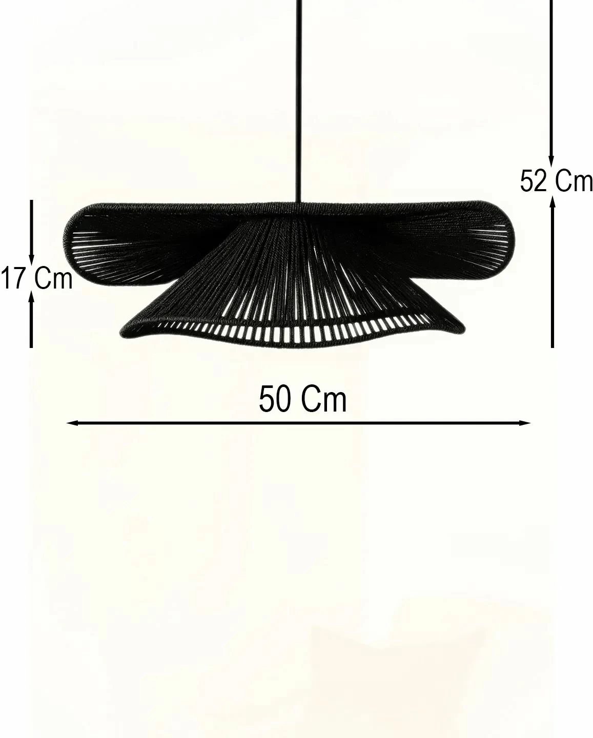 Llambë tavani Opviq, BK148, trup plastik, kapak makrame, ngjyrë e zezë