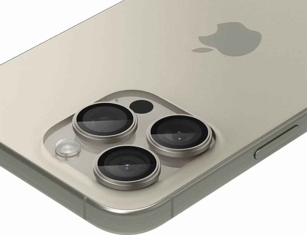 Mbrojtës xhami për kamerë Spigen Optik.tR EZ Fit, për iPhone 14 Pro / Pro Max / 15 Pro / Pro Max, Titanic, 2 copë