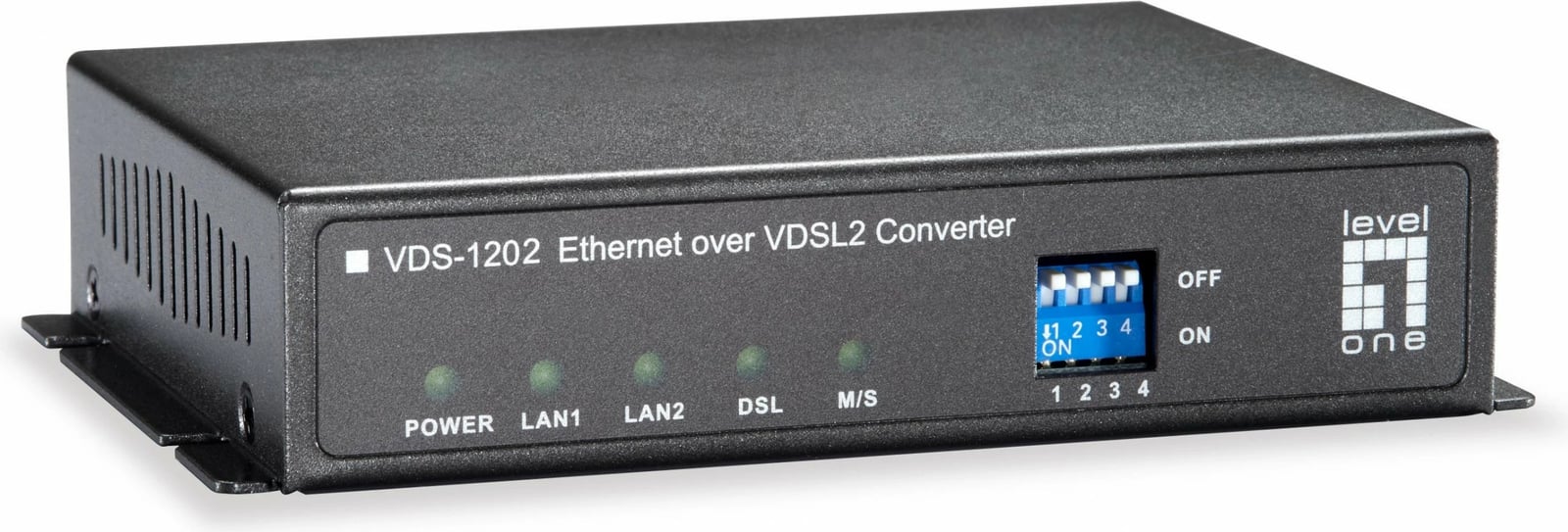 Konvertues Ethernet në VDSL LevelOne VDS-1202, 100 Mbit/s, Gri