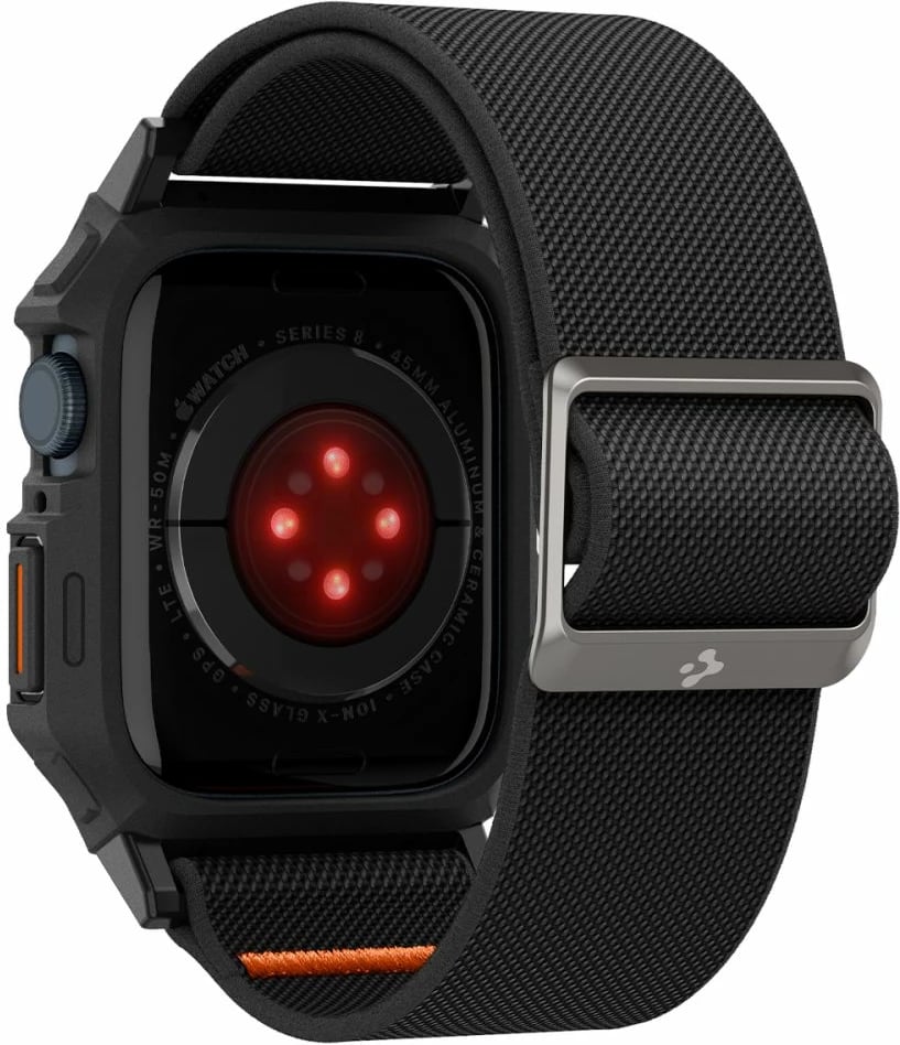 Mbështjellës Spigen Lite Fit Pro me rrip për Apple Watch 4/5/6/7/8/9/SE 44/45mm, e zezë Mbështjellës Spigen Lite Fit Pro me rrip për Apple Watch 4/5/6/7/8/9/SE 44/45mm, e zezë