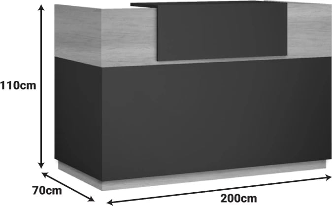 Banak recepsioni Lotus, ngjyrë lis dhe antracit, 200x70x110cm