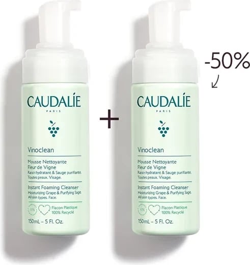 Pastrues fytyre Caudalie Vinoclean Duo Instant Foaming Cleanser unisex 2x150ml