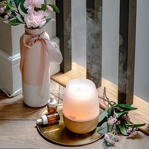 Difuzor arome ultrasonik 3-në-1, Adler AD 7967, rezervuar 130ml, deri 25m², 7 ngjyra LED, AUTO-OFF