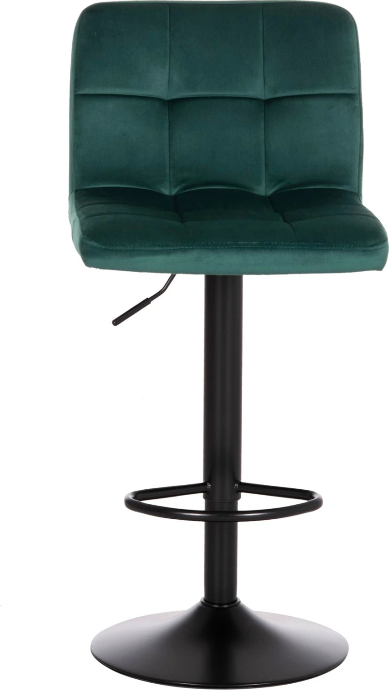 Karrige për bar rrotulluese DIANA, kadife jeshile cypress, metal i zi mat, 44x52x109cm, set prej 2 copë