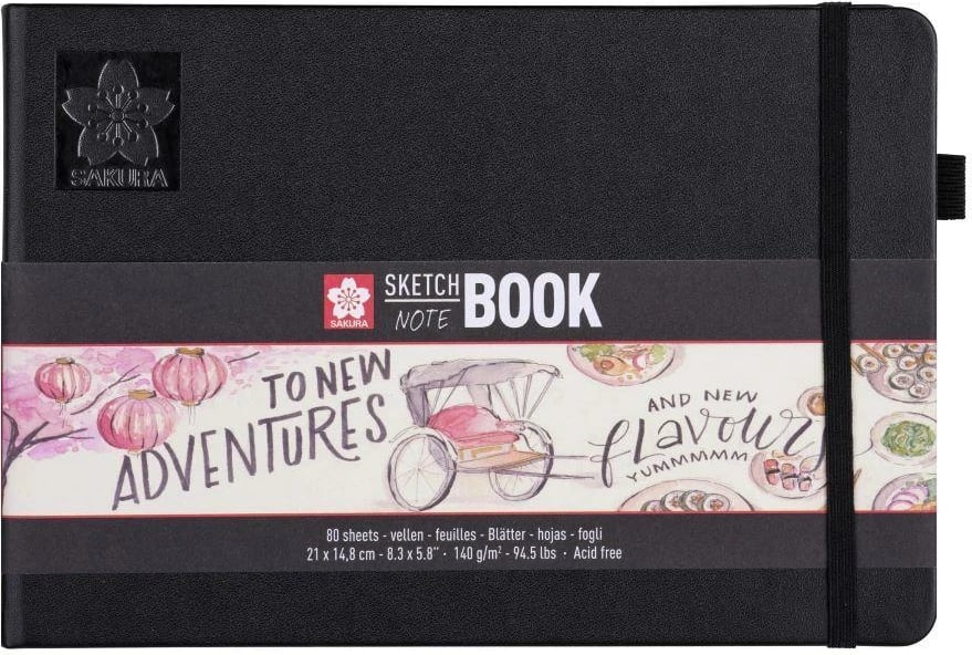 Fletore skicimi TALENS Sakura 80 Fletë, 21x14.8cm, E zezë