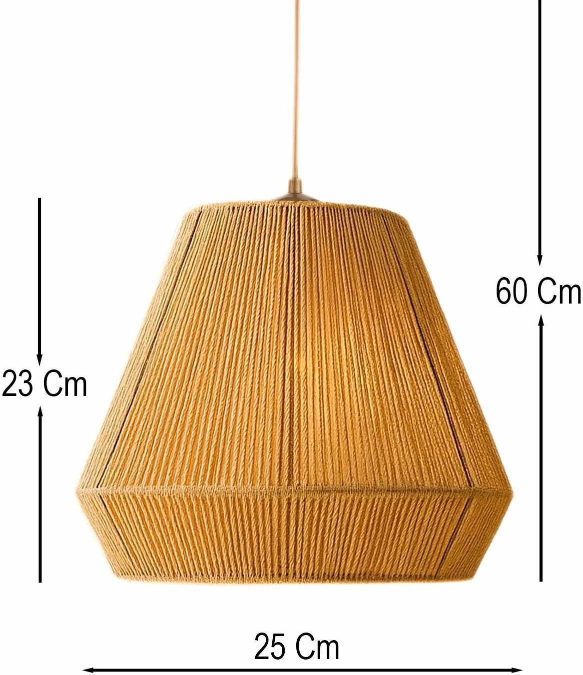 Llambë tavani Opviq, Braeza, ngjyrë bezhë, kapak makrame, lartësi e rregullueshme