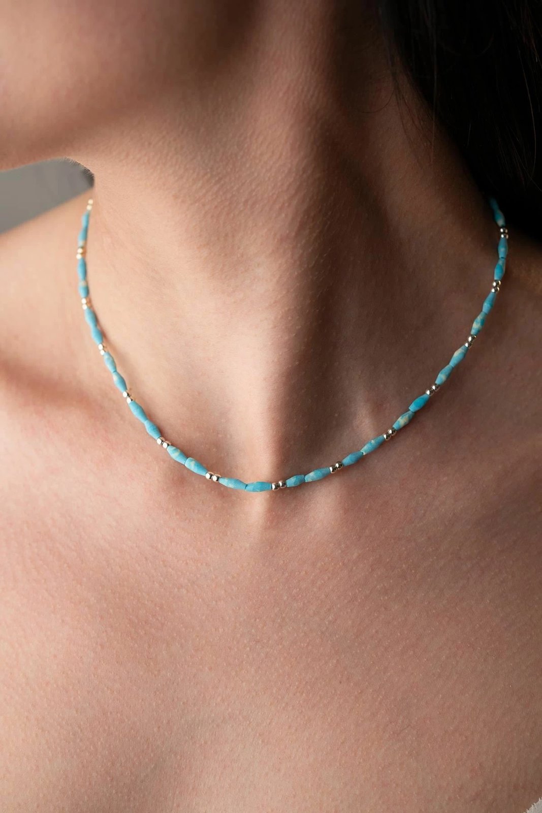 Qafore argjendi me gurë natyral, ngjyrë ari, Jumeon, NRZ1000407