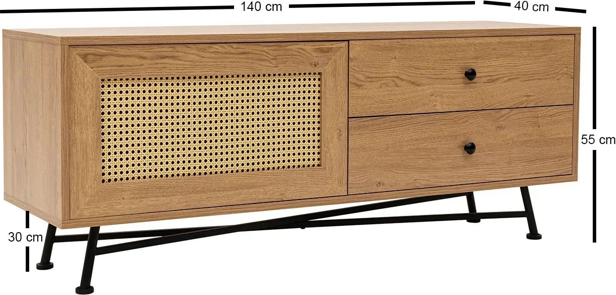 Komodë TV Hanah Home, Nala 140, ngjyrë natyrale