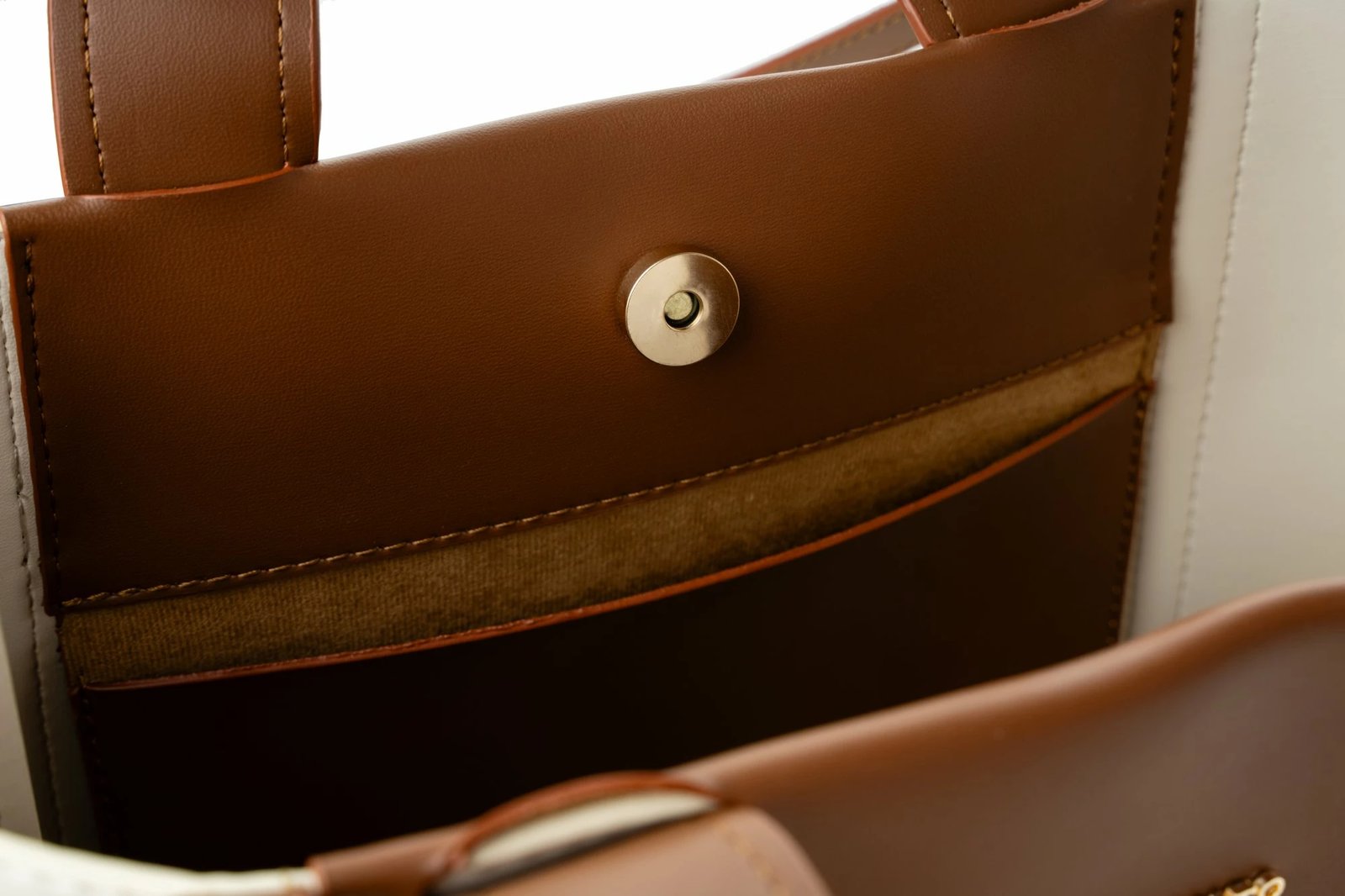 Tote bag Vince Camuto, Umbria, krem dhe kafe e hapur
