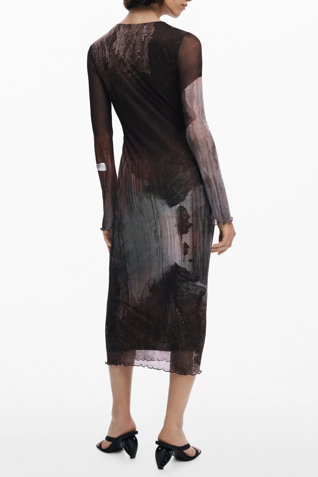 Fustan i gjatë DESIGUAL femra, kafe