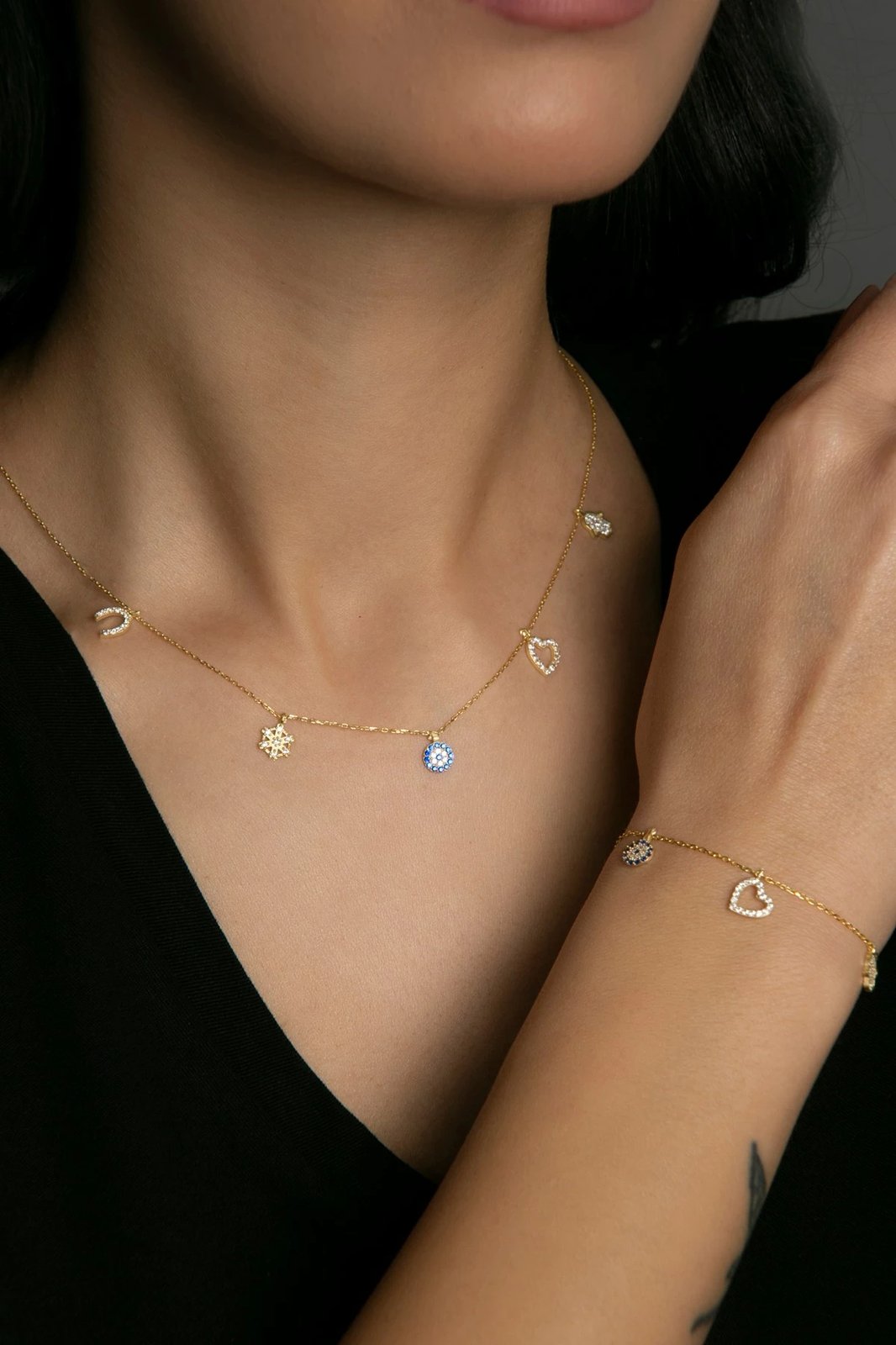 Set varëse dhe byzylyk argjendi, ngjyrë ari, Elika Silver, ELKSLVR7384A