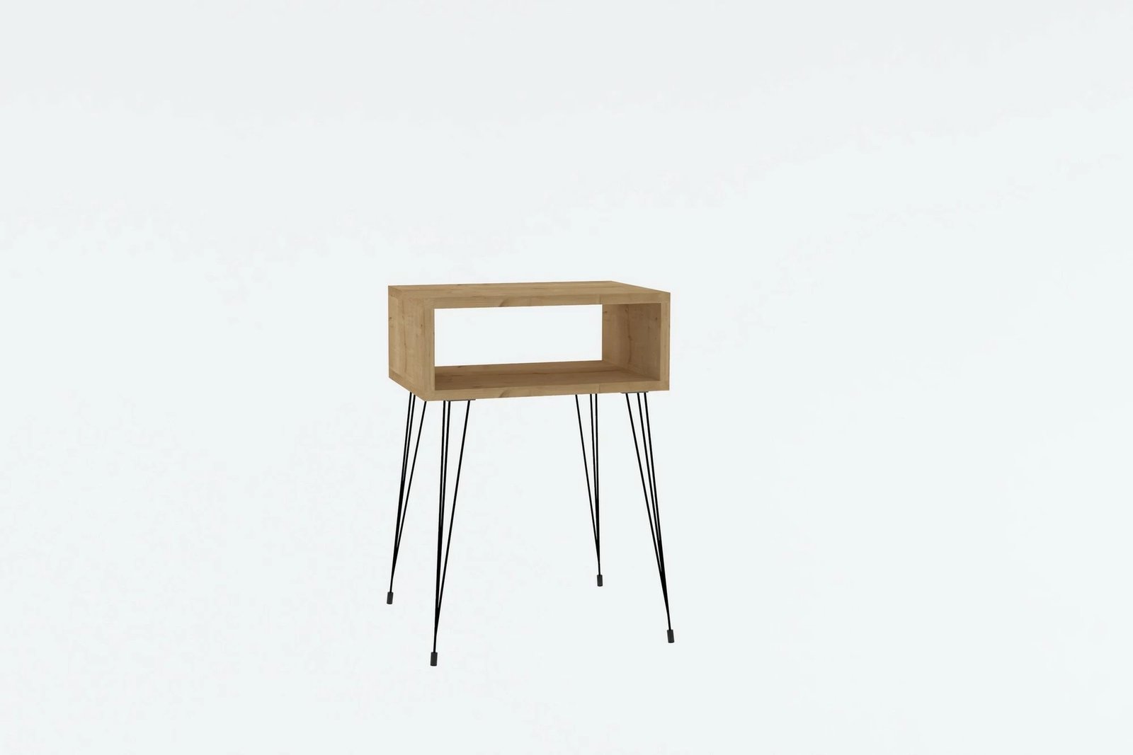 Komodinë Hanah Home Tenby, ngjyrë lisi dhe e zezë